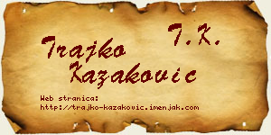 Trajko Kazaković vizit kartica